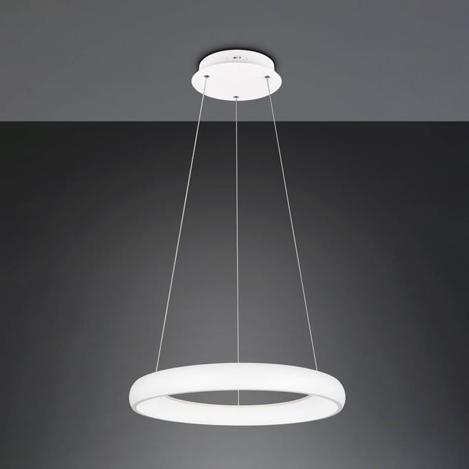 Trio Lighting Hanglamp Cardona, Ø 62 cm, wit, CCT, metaal