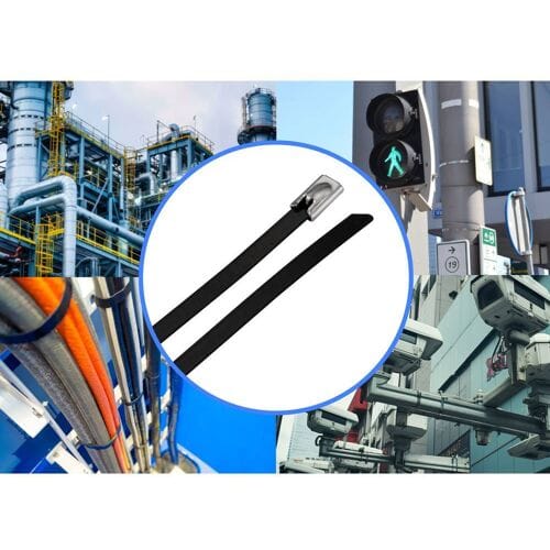 TRU COMPONENTS TC-12656596 Stalen kabelbinder 290 mm 4.6 mm AISI 316 Met coating 100 stuk(s)