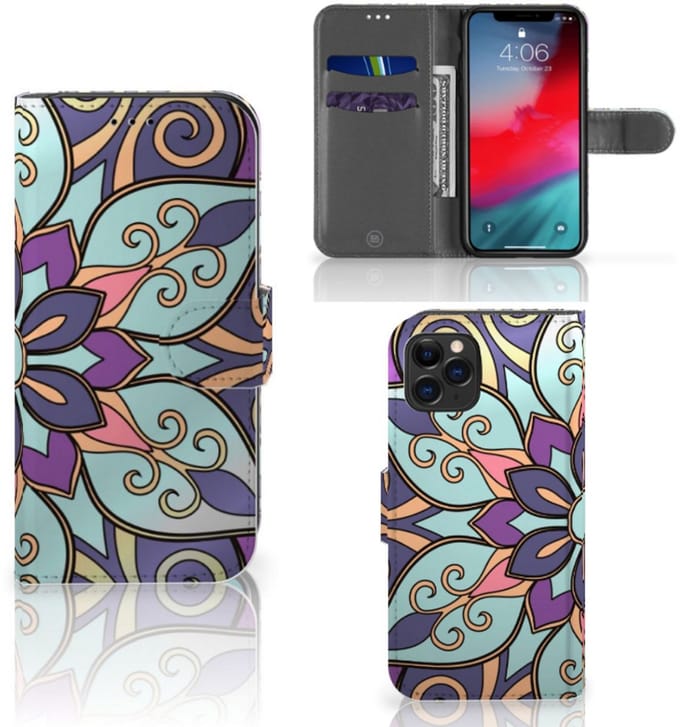 Apple iPhone 11 Pro Hoesje Purple Flower