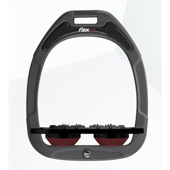 Plat Ultra Grip Stijgbeugels Antraciet/Zwart/Bordeaux Flex-On Green Composite