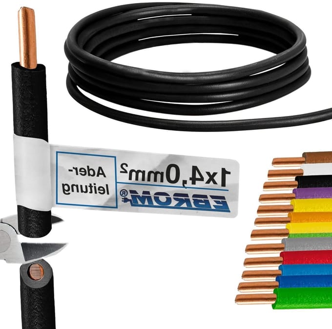 Aderleiding Enkele Draad - Stijve Kabel - Interne Bedrading - Vollkoper 99.9% - 4 mm² 65 Meter - Zwart