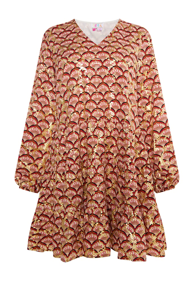 IZIA Jurk Dames Camel Veelkleurig