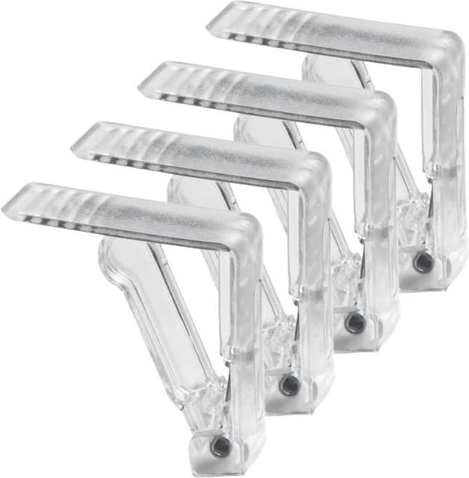4x stuks tafelkleed klemmen transparant - Tafelkleedklemmen