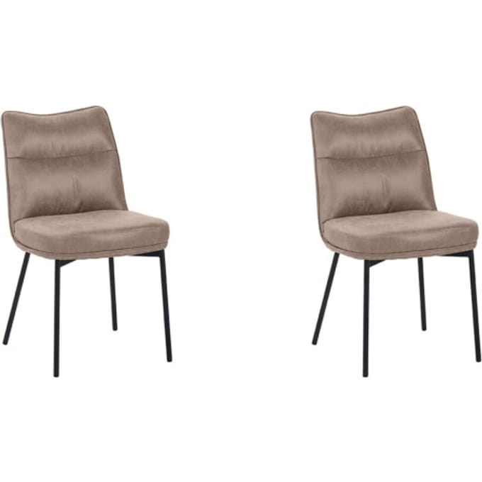 LABEL51 - Eetkamerstoel Lennon - Taupe - 65x50x89cm - Set van 2
