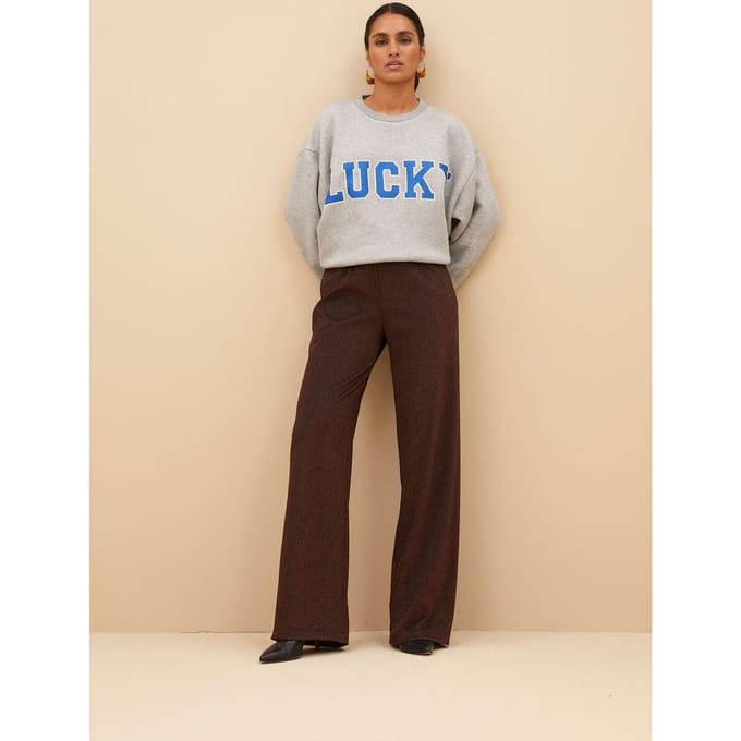 By-Bar Bibi Lucky Sparkle Sweater Grey Melee Maat: S | Sweaters Outlet | Dames | Grijs