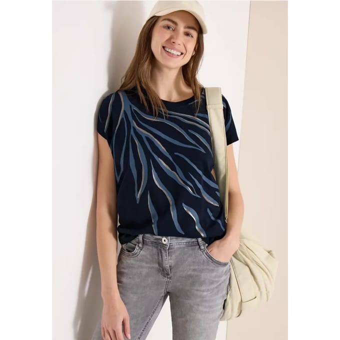 Shirt met ronde hals en frontprint