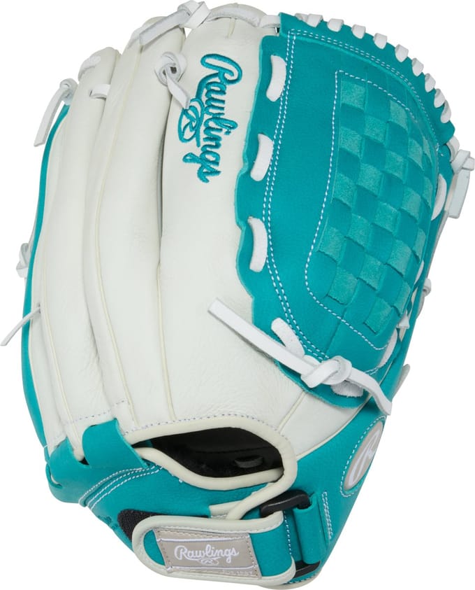 Rawlings - MLB - Softbalhandschoen - RSO12OW - Shut-Out Serie - 12 Inch - Basket Web - White/Turquoise - RHT