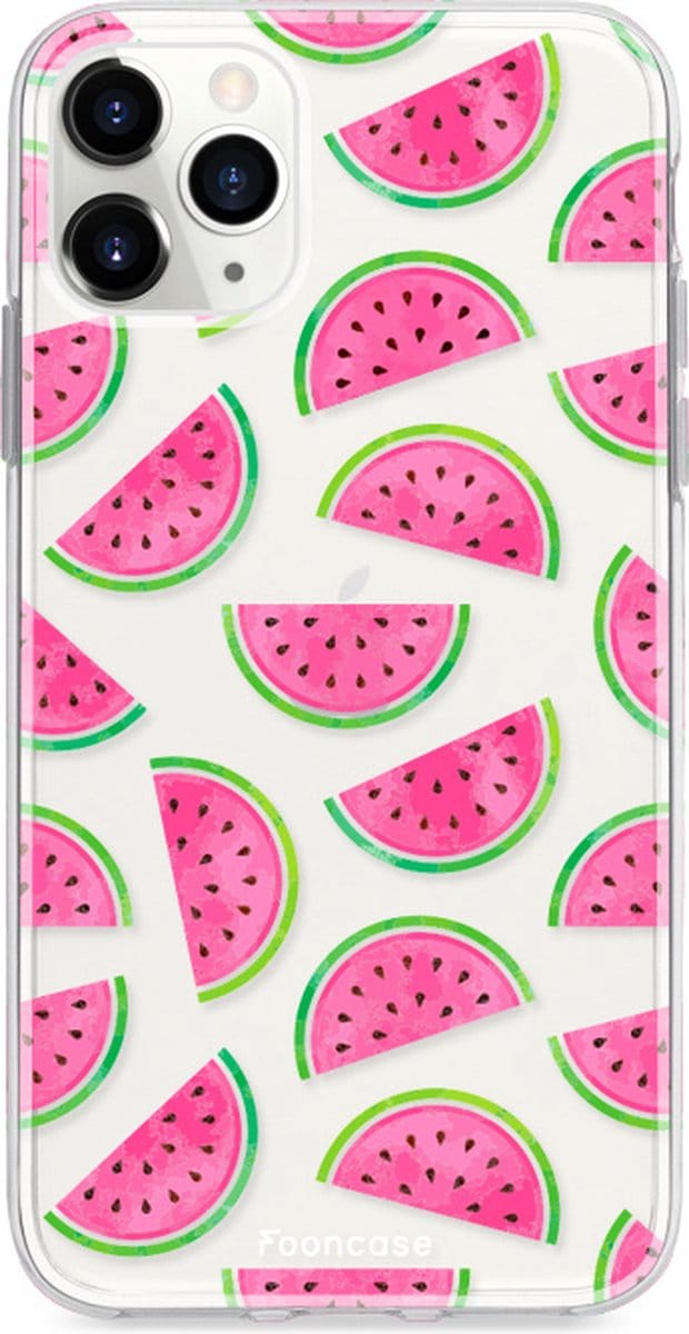 Fooncase Hoesje Geschikt voor iPhone 11 Pro - Shockproof Case - Back Cover / Soft Case - Watermeloen