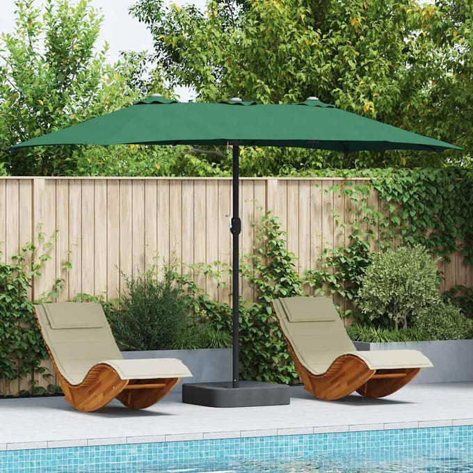 vidaXL Tuinparasol 385 x 209 x 244 cm Polyester en staal Groen