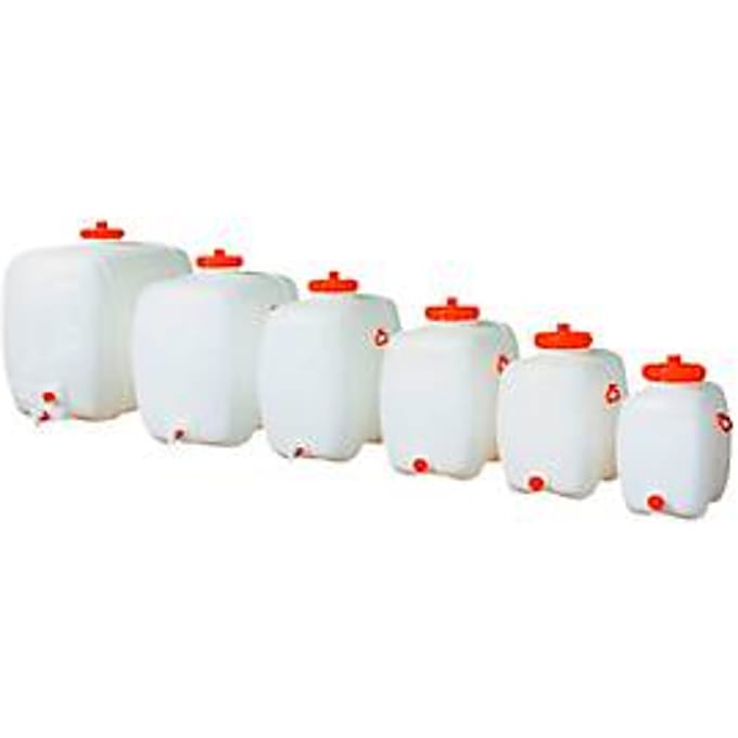 CEMO PE drankvat, hard polyethyleen (HD-PE), voedselveilig, uitloop met kraantje DN 15, B 480 x D 840 x H 810 mm, 200 l