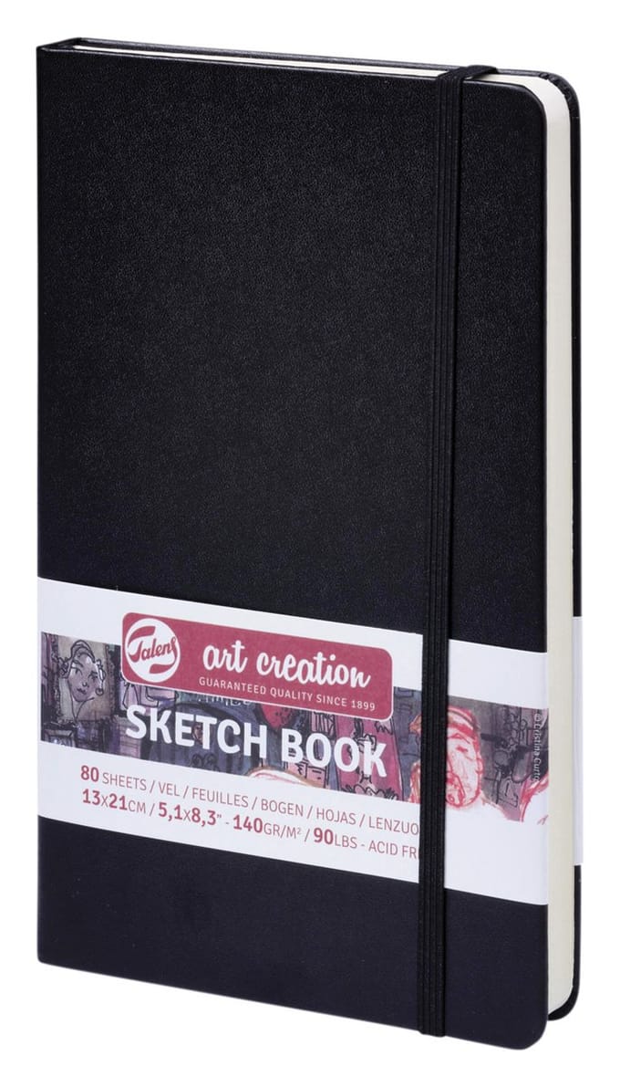 Schetsboek talens art creation zwart 13x21 cm | 5 stuks