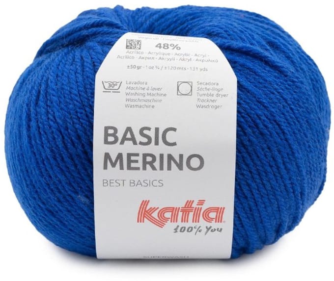 Katia Basic Merino - 94 kobaltblauw - Wol/Acryl Garen
