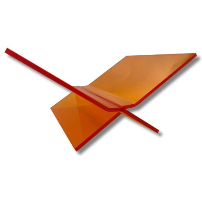 Boekenstandaard Perspex Middel Design Fluor Oranje Transparant