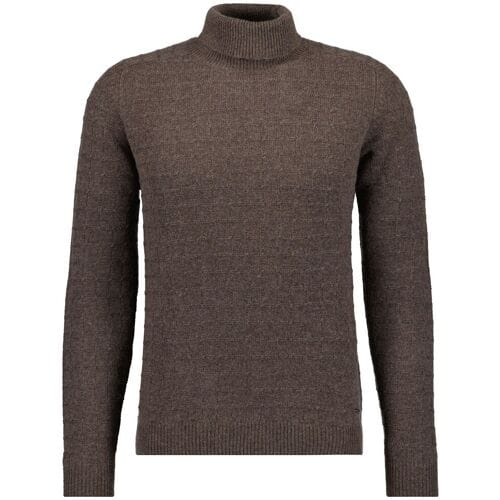 Ragman Trui Rollneck Structure Knit Merino Cashmere Bruin / male