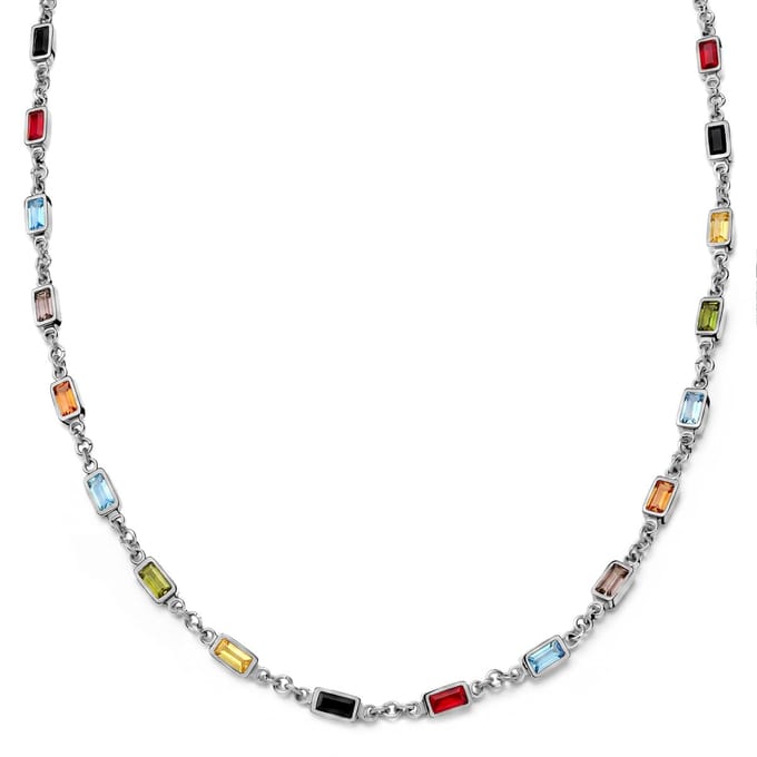 Prism | Spectrum zilverkleurige ketting met stenen van kristalglas