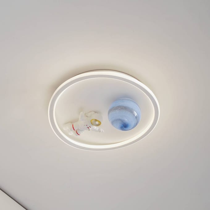 Lindby LED plafondlamp Kosmo, 40 cm, wit, metaal, aarde