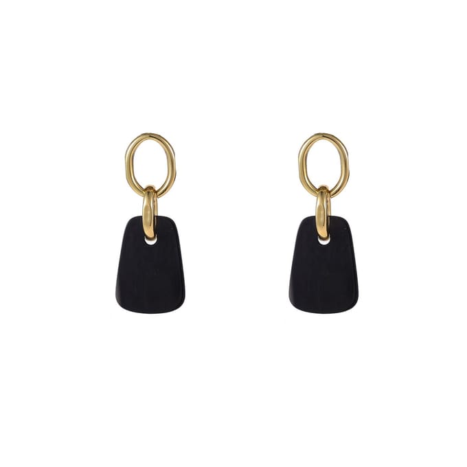 Go Dutch Label Oorknoppen Square Dangle Black