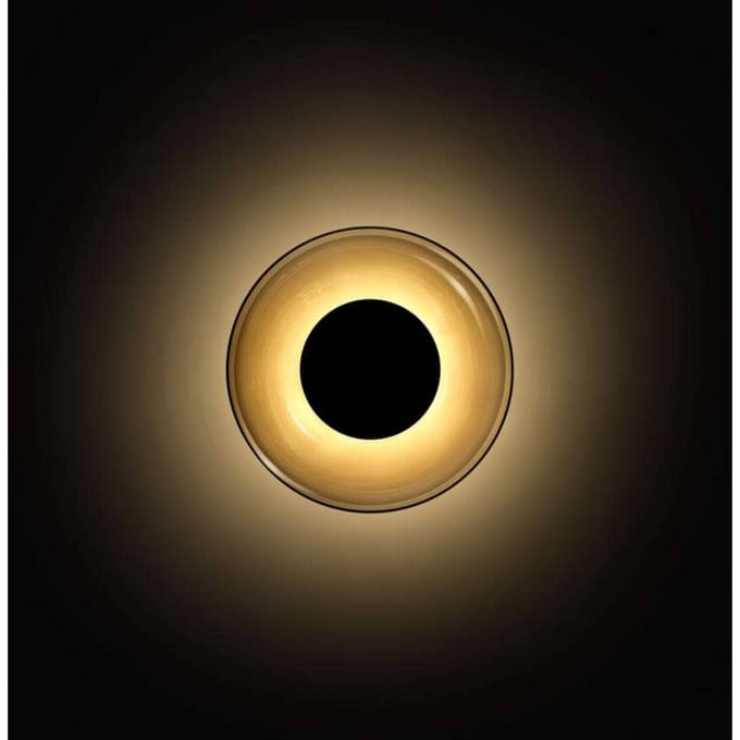 MARSET LED wandlamp Aura, Ø 18 cm, rookgrijs/transparant