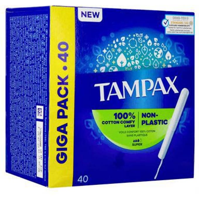 Tampax - Super - Tampons Met Kartonnen Inbrenghuls - 40 Stuks