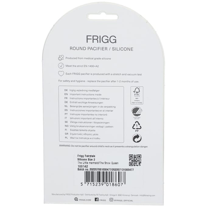 FRIGG Silicoon Fopspeen Fairy Mermaid - Snow Queen 6-18 Maanden 2 Speen