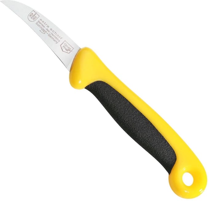 RÖR Solingen Schilmesje Extra Grip – RVS Lemmet Krom – 15 cm – Zwart met Geel