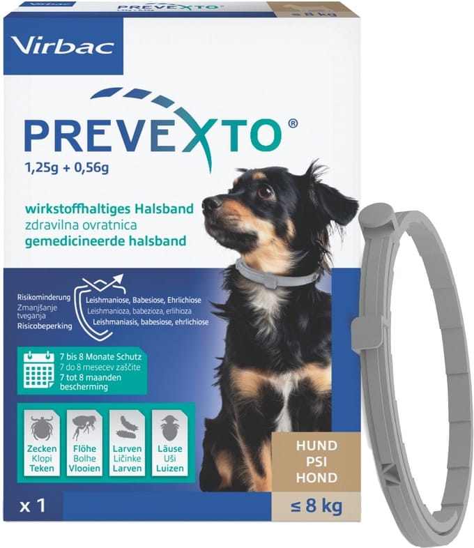 Virbac PreveXto Halsband hond < 8 kg - 1 stuk