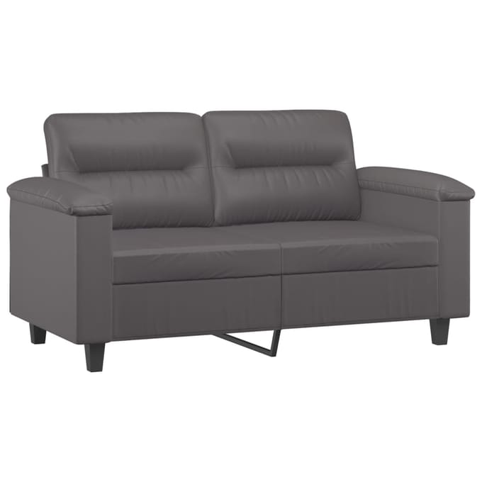 vidaXL - 3-delige - Loungeset - met - kussens - kunstleer - grijs