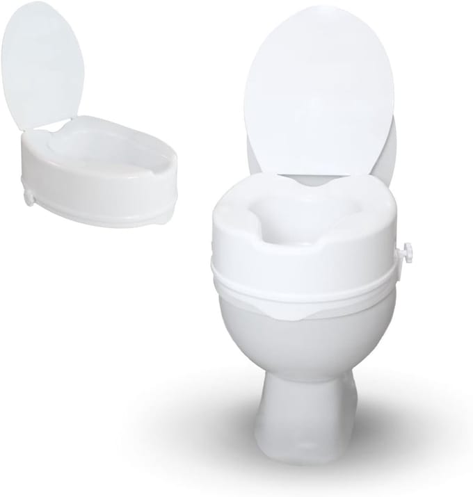 Toiletverhoger 14 cm | Met deksel | Verstelbare hoogte | Ergonomisch ontwerp