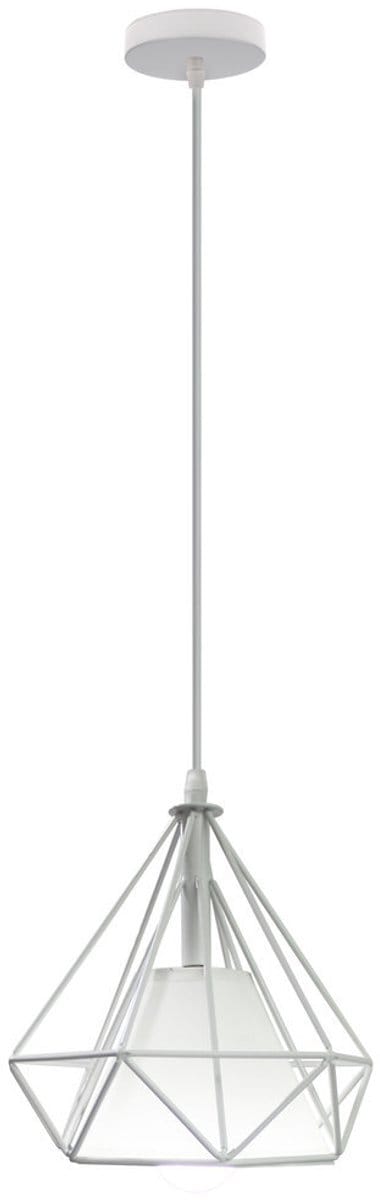 Hanglamp Industrieel E27 Plafondlamp 20cm Modern Kroonluchter voor Slaapkamer Wit