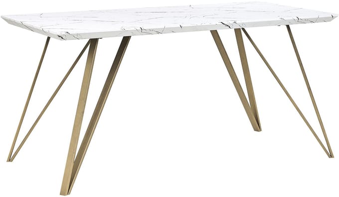 MOLDEN - Eettafel - Goud/ Wit - 80 x 150 cm - MDF