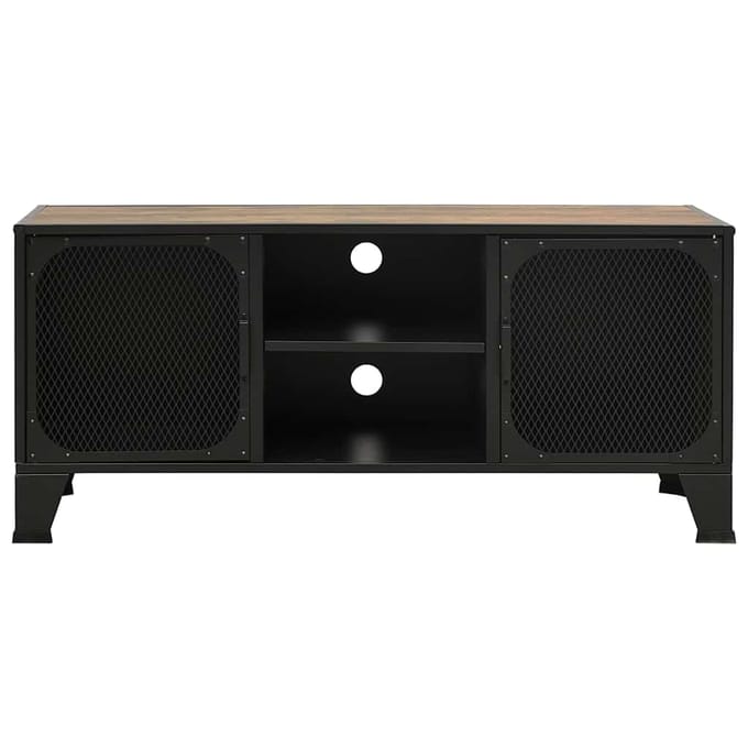 vidaXL - Tv-meubel - 105x36x47 - cm - metaal - en - MDF - rustiek - bruin