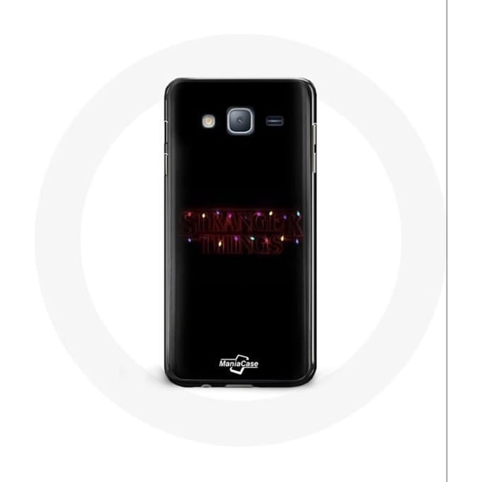 Coque pour Samsung Galaxy J3 2016 Stranger Things Affiche Logo Joyeux noël