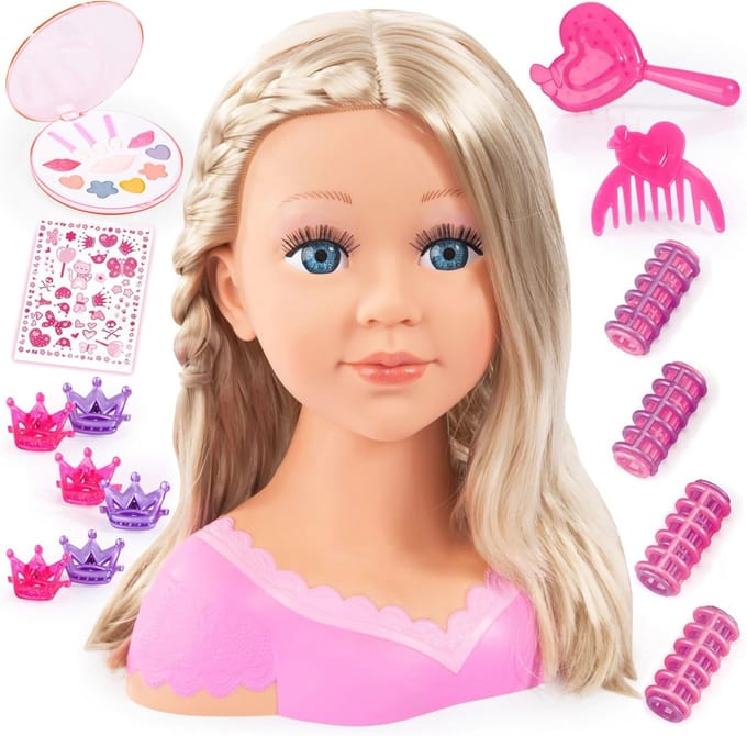 Make-Up Haarstyling Hoofd met Accessoires - 27 cm