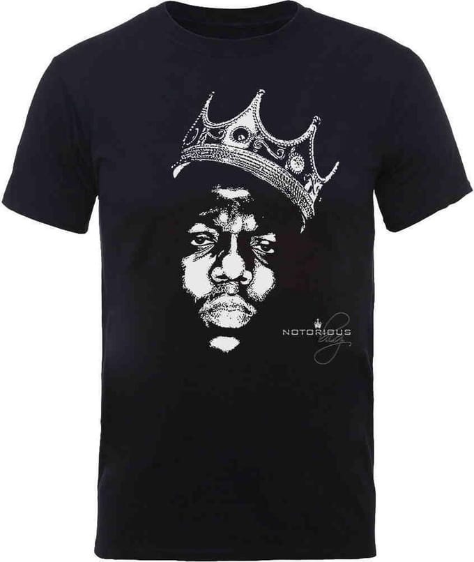 Biggie Smalls - Crown Face Heren T-shirt - S - Zwart
