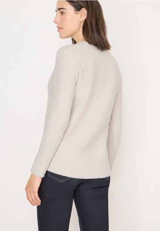 Trui met bouclé V-hals
