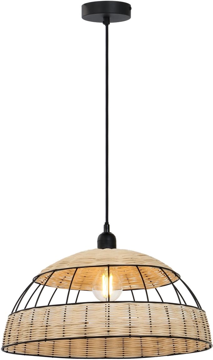 Globo - hanglamp - STRAHLER - naturel - metaal - Ø 40cm - E27 - 15667H