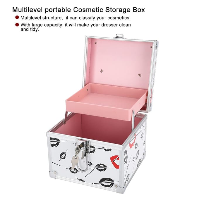 Professionele Cosmetische Opbergdoos Draagbare Opbergruimte Sieradendoos Make-up Organizer Doos(S) gray