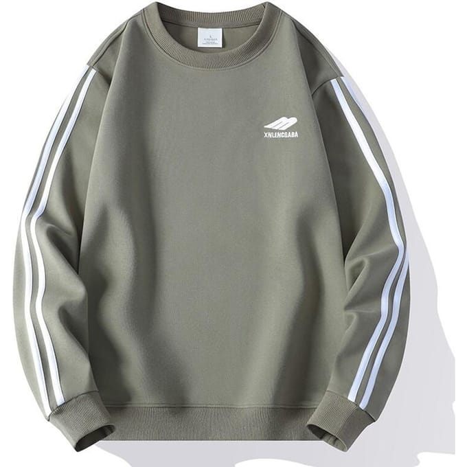 Heren Losse Ronde Hals Pullover Onder Shirt Tiener Nieuwe Mode Casual Top M kaki