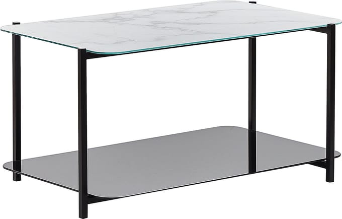 GLOSTER - Salontafel - Zwart - Veiligheidsglas
