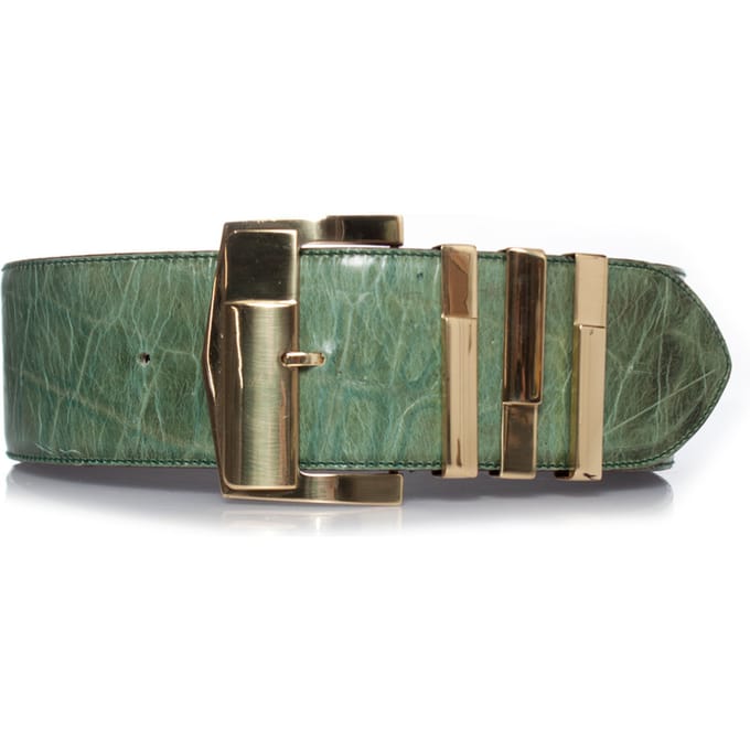 Gianni Versace Groene tailleriem van krokodillenleer