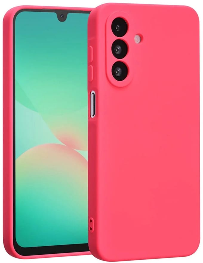 Shockproof Backcover - Liquid Silicone Soft Hoesje - Geschikt voor: Samsung Galaxy A16 - Felroze
