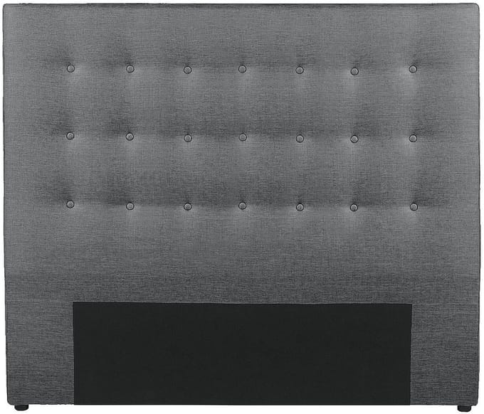 Vente-unique Gewatteerd hoofdbord FRANCESCO - 160 cm - Stof - Grijs