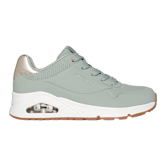 Skechers UNO - GOLDEN AIR Dames Sneakers - Sage / Zilver