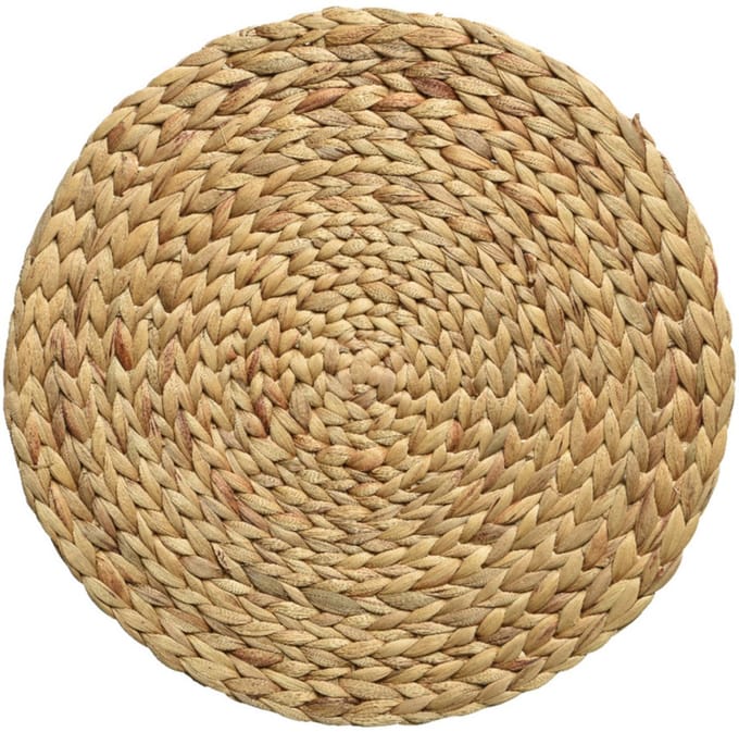Decoris Placemats - gevlochten - 35 cm - rond - naturel - bohemian style
