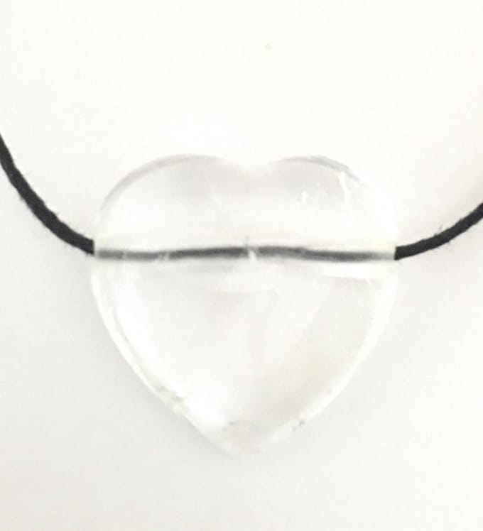 Bergkristal edelstenen hanger hart 3 cm zuiverende edelsteen