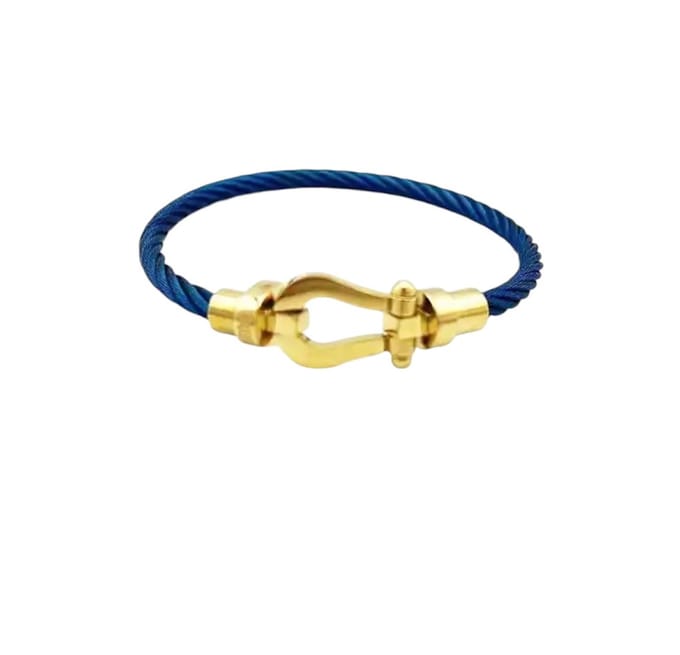 Armband - Draad Blauw & Goud RVS