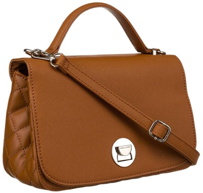 David Jones - Crossbody Tas - Karamel - Sierlijk Zilver - Verstelbare Schouderband