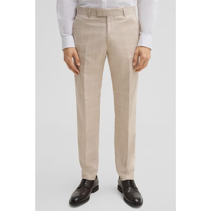 Combinatiepantalon Melwin, beige geruit