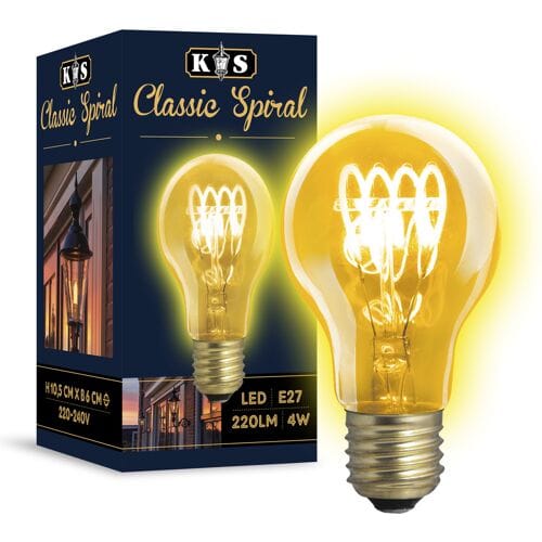 KS Verlichting - Klassiek - Spiral - Led lamp - E27 - lichtbron - 2200K