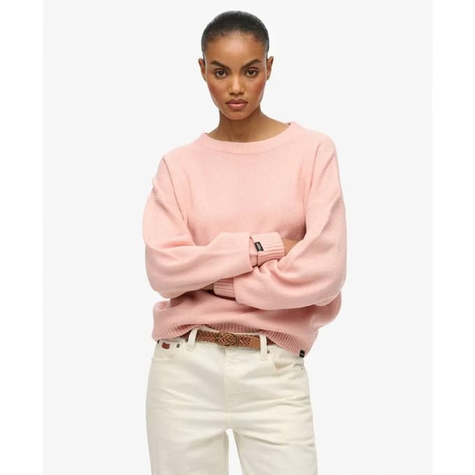 Ruimvallige dames trui met ronde hals Superdry